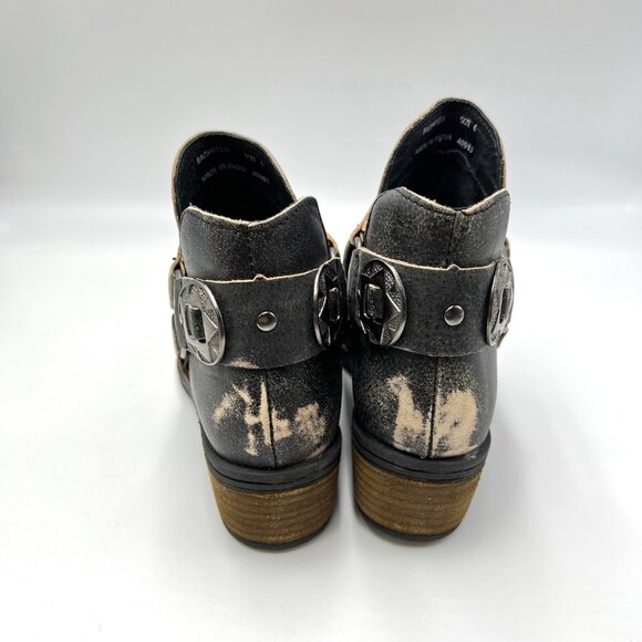 Chinese Laundry Womens Size 6 Black Distressed Austin Western Style Ankle Boots - Picture 7 of 15